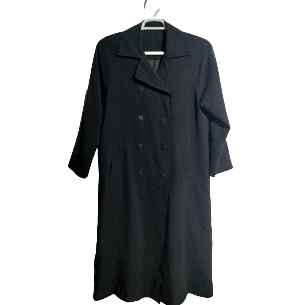 Kristen Blake long black trench coat LG-XL